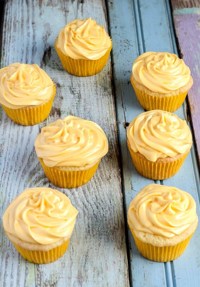 Easy Gluten Free Lemon Cupcakes from scratch, no mess, no fuss, all ingredients mixed in one bowl!