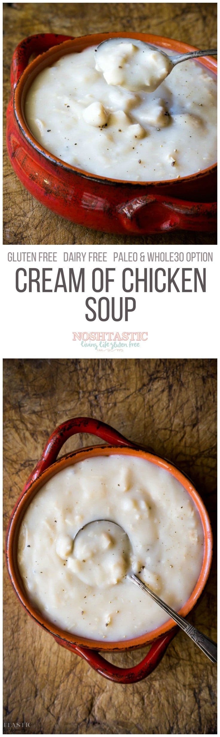 An easy Homemade Gluten Free Cream of Chicken Soup, but without all the additives! Can easily be made Paleo and Whole30