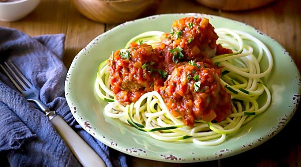 Paleo Italian Meatballs in Marinara Sauce, my MOST POPULAR recipe, insanely delicious and ready in 30 mins! Whole30,make with beef, pork or turkey.