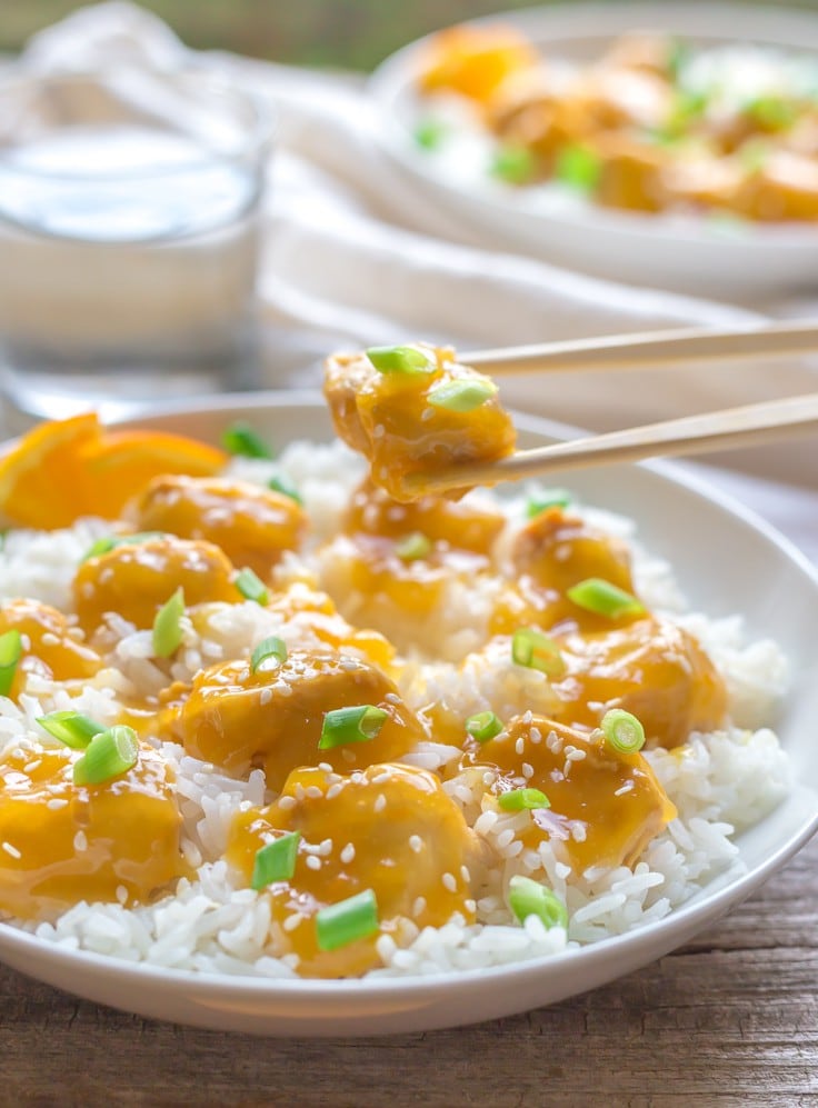 Gluten Free Chinese Orange Chicken with Paleo Option - An easy Weeknight family supper with just a few simple ingredients!