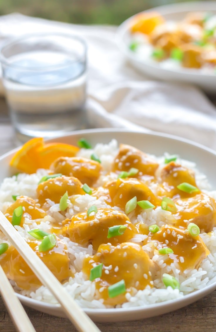 Gluten Free Chinese Orange Chicken with Paleo Option - An easy Weeknight family supper with just a few simple ingredients!
