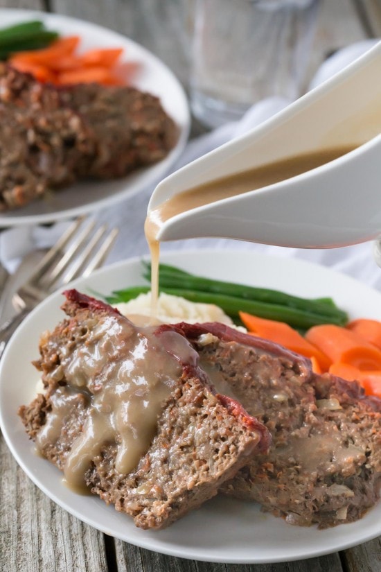 BEST Paleo Meatloaf with Gravy! {whole30 compliant too!}