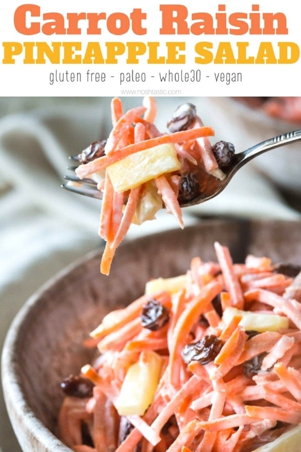 5 Minute Carrot Raisin Pineapple Salad!