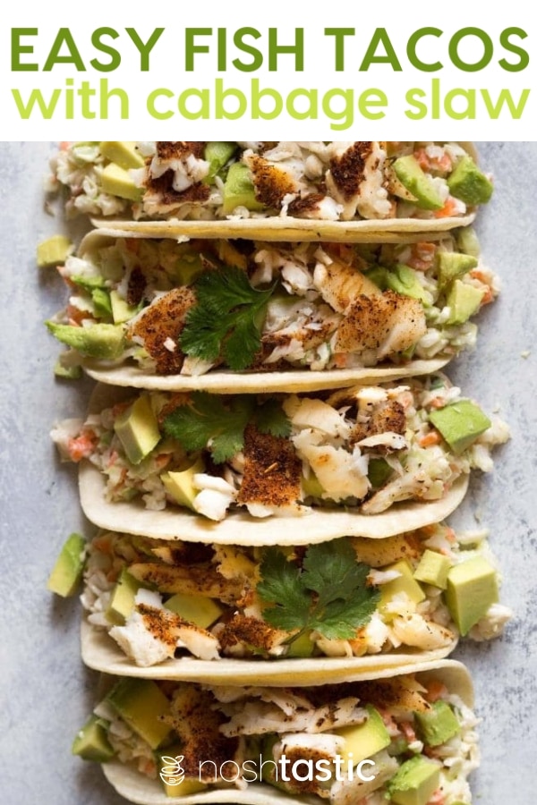 Easy Fish Tacos with Cabbage Coleslaw