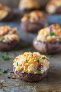 Gluten Free Stuffed Mushrooms, they are fabulously tasty little flavor bombs!! it's such an EASY recipe and they are cooked in only 20 minutes!