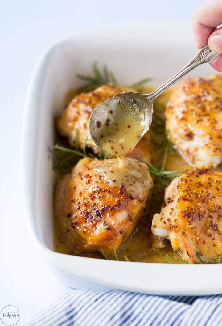 My Paleo Honey Mustard Chicken is so simple to prepare and cooks in the oven in about 45 minutes, It's such an easy weeknight dinner that your whole family will love! Gluten Free