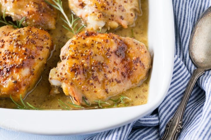 My Paleo Honey Mustard Chicken is so simple to prepare and cooks in the oven in about 45 minutes, It's such an easy weeknight dinner that your whole family will love! Gluten Free