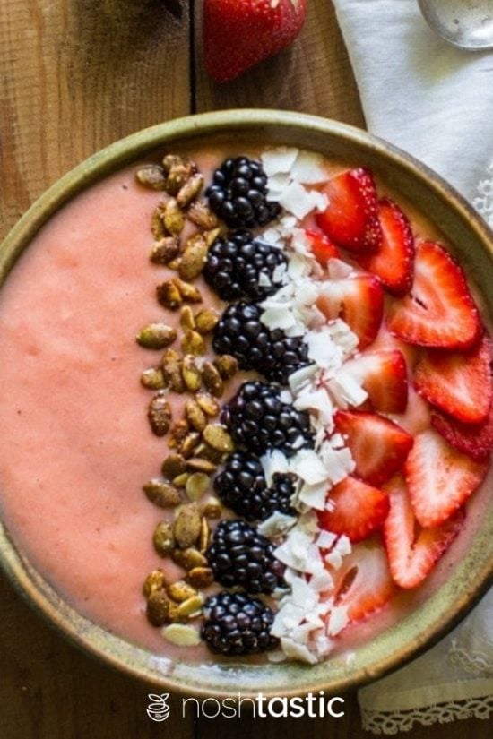 Strawberry Pineapple Smoothie Bowl Noshtastic
