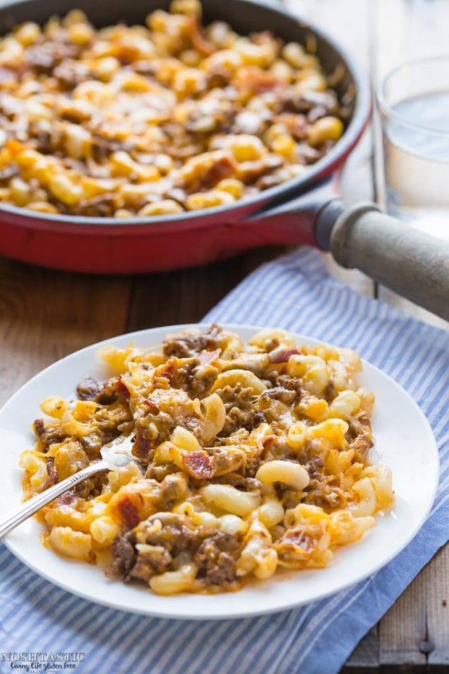 Gluten Free Bacon Cheeseburger Pasta Recipe from scratch!