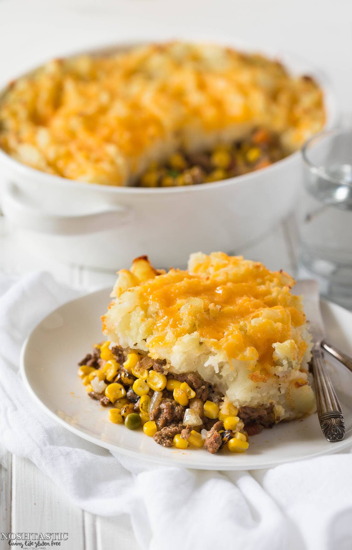 Healthy Taco Shepherd's Pie recipe with the best flavors! Paleo, whole30 and gluten free, made with ground beef and spices, cheese is optional.