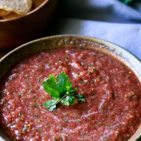 bowl of homemade salsa