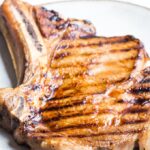 Cooked marinated steak on a plate