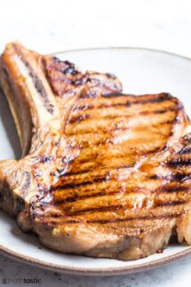 Cooked marinated steak on a plate