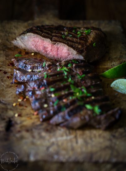This marinaded Grilled Flat Iron Steak is so simple to prepare and just melts in your mouth!