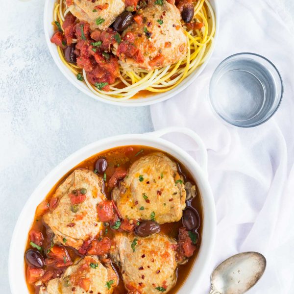 Pressure cooker Chicken Puttanesca Recipe is a breeze to make in your Instant Pot or other electric pressure cooker, it's a gluten free variation of the Italian dish Spaghetti alla puttanesca.