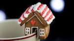 You can make these ADORABLE, cute, mini gingerbread house mug toppers, all the details are in the post! they are gluten free.
