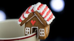 You can make these ADORABLE, cute, mini gingerbread house mug toppers, all the details are in the post! they are gluten free.