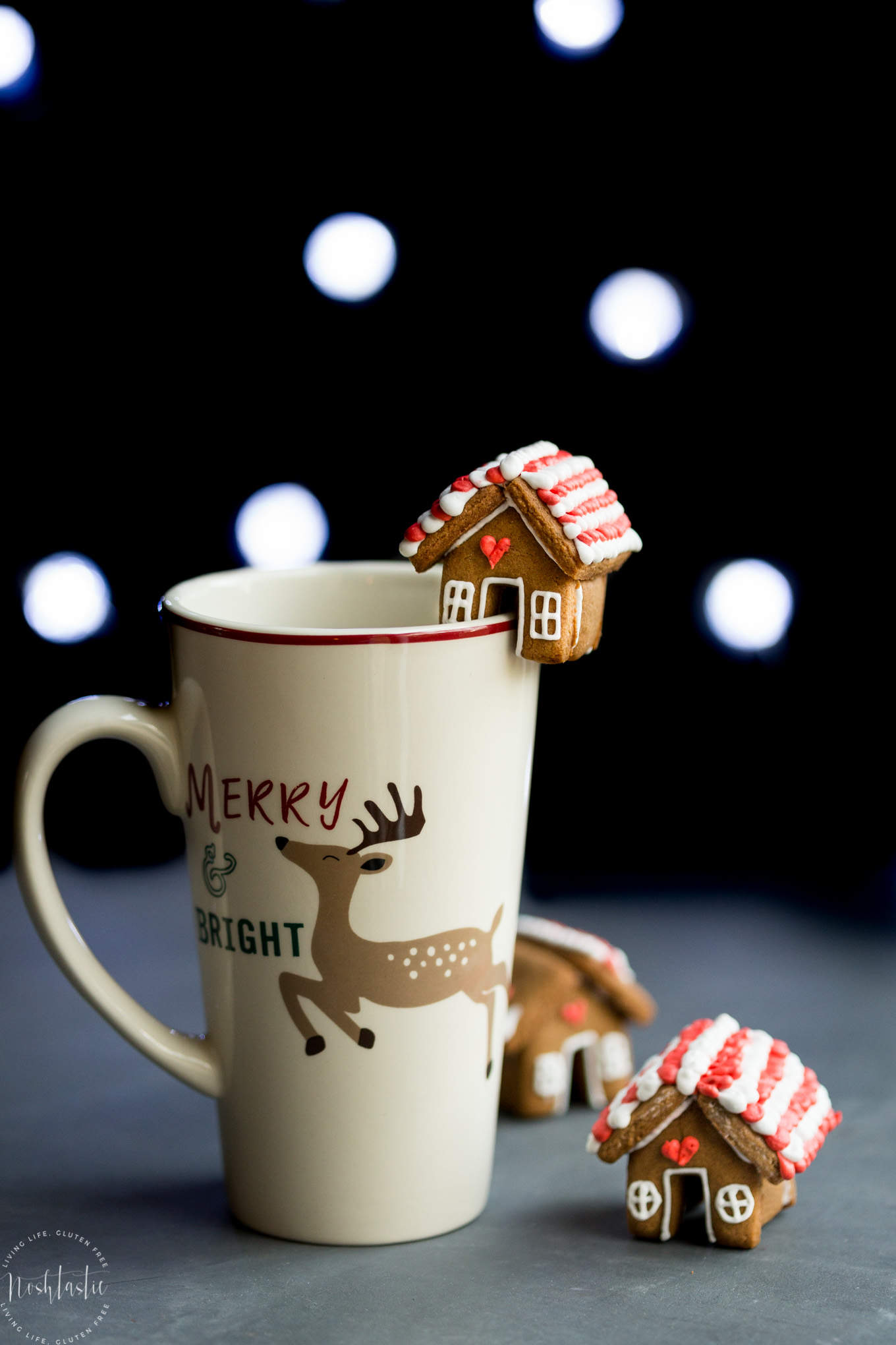 Mini Gingerbread House Mug Toppers - gluten free