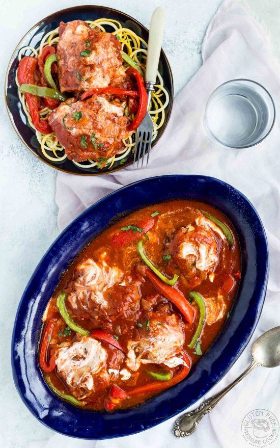 Chicken Paprikash is a simple hungarian recipe that's easily made with onions, chicken, paprika and sour cream. This Pressure Cooker (Instant Pot) version is gluten free.