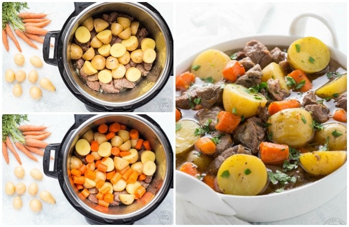 Pressure cooker Irish stew is an adaptation of a classic recipe with lamb, potatoes, carrots and herbs. It's gluten free, paleo and whole30, perfect for your Instant Pot.