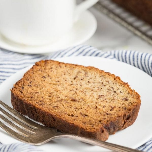 gluten free banana bread on a cutting board
