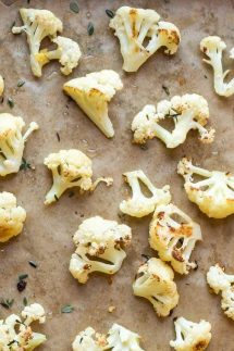 Paleo Roasted Cauliflower with Lemon,Thyme and Garlic, make it easily in the oven! This recipe is also Whole30, vegan and low carb.