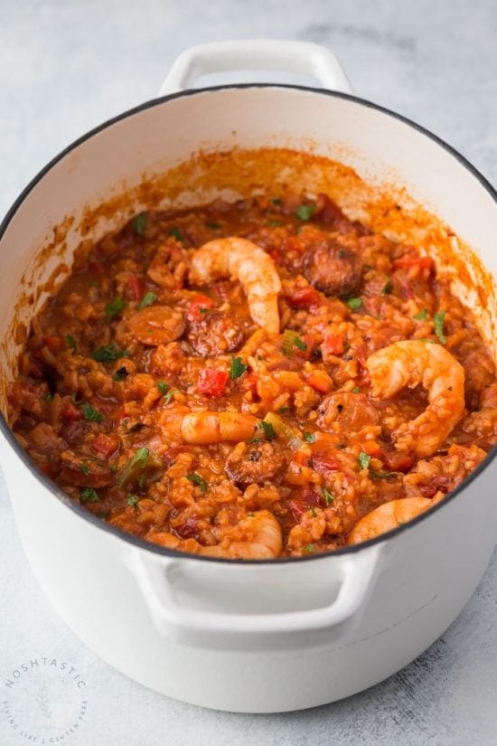 Quick Creole Jambalaya Recipe with Andouille Sausage & Shrimp {gluten free}
