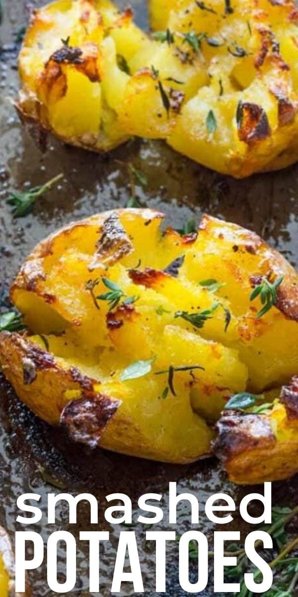 Smashed Potatoes TRULY crispy!! {with Garlic and Herbs}