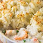 Fish Pie is classic British recipe that's easy to make and can be made with a variety of fish and shellfish including, salmon, shrimp, haddock or cod. my recipe is gluten free and dairy free.