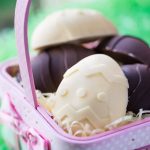 Homemade chocolate easter eggs stuffed with Cheesecake