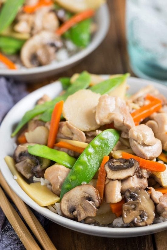 This Pressure Cooker Moo Goo Gai Pan is so easy to cook, you're whole family will love this Chinese takeout made at home! So easy to make in your Instant Pot or other Electric Pressure Cooker, it's gluten free too.