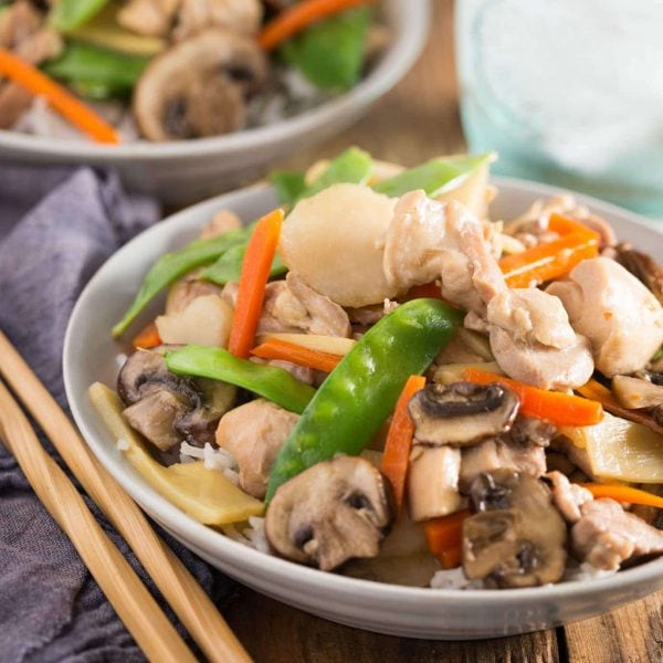 Pressure Cooker Moo Goo Gai Pan is so easy to cook, you're whole family will love this Chinese takeout made at home! So easy to make in your Instant Pot or other Electric Pressure Cooker, it's gluten free too.