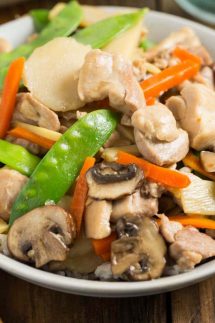 This Pressure Cooker Moo Goo Gai Pan is so easy to cook, you're whole family will love this Chinese takeout made at home! So easy to make in your Instant Pot or other Electric Pressure Cooker, it's gluten free too.
