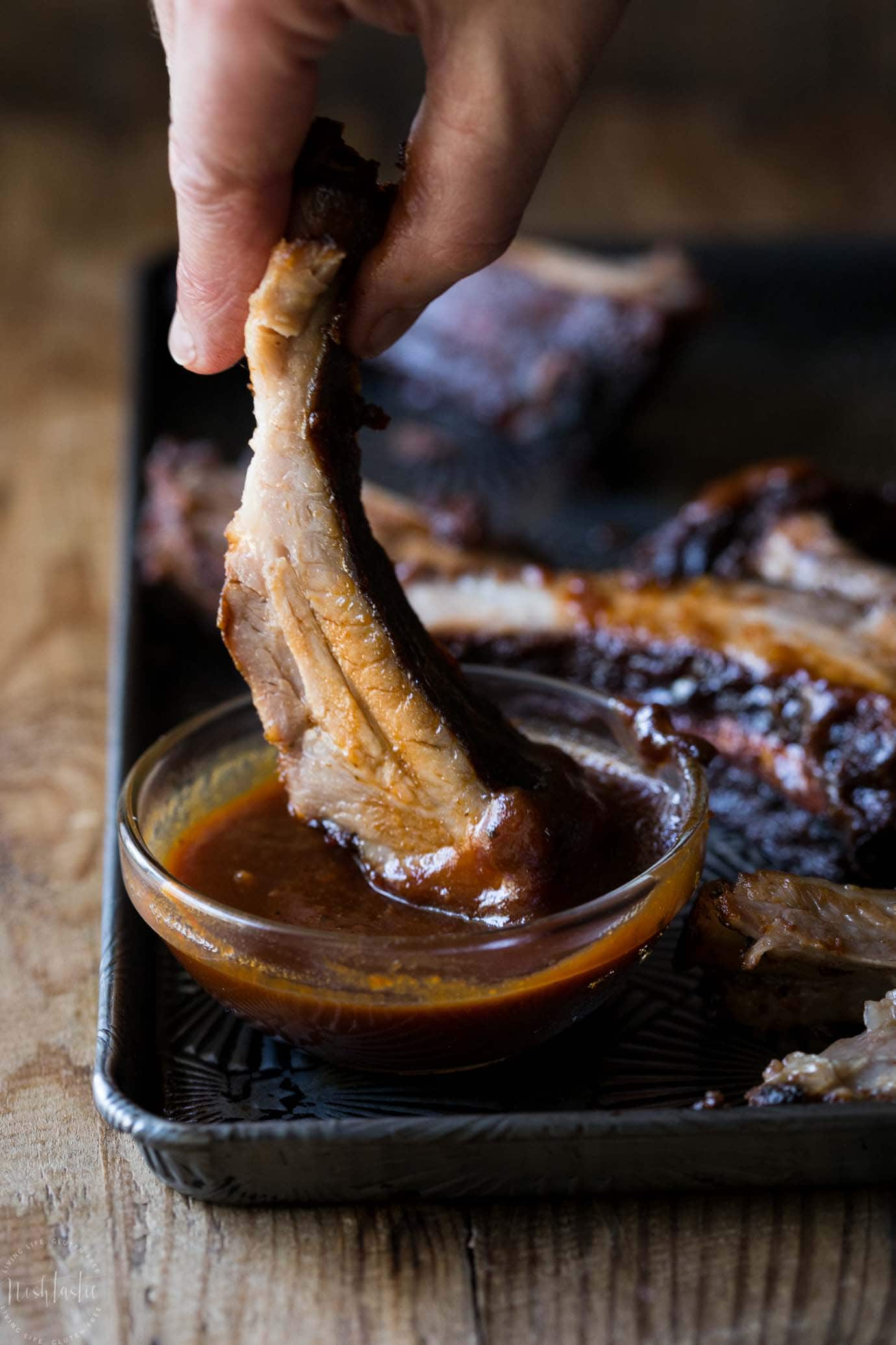 Slow Cooker Baby Back Ribs that are fall off the bone tender, delicious with a Memphis style rub and easy homemade BBQ sticky sauce! gluten free too!