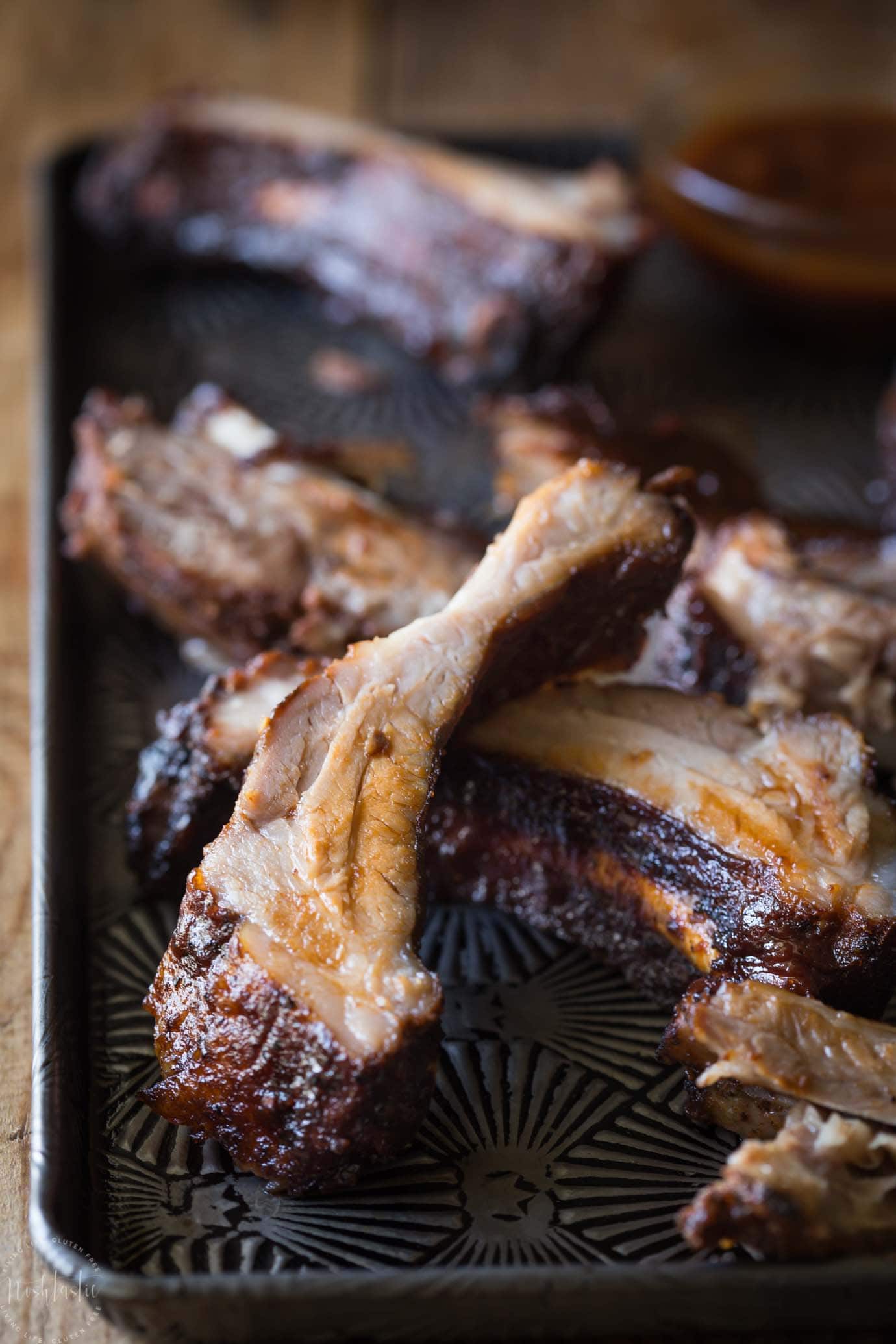 Slow Cooker Baby Back Ribs that are fall off the bone tender, delicious with a Memphis style rub and easy homemade BBQ sticky sauce! gluten free too