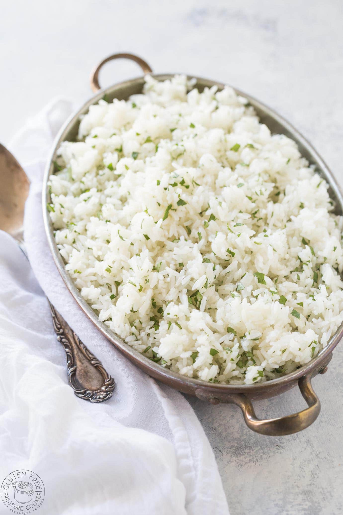 pressure cooker rice on a plate