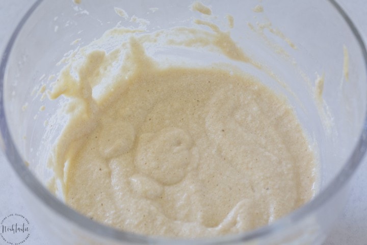 Paleo pancake batter with eggwhites folded in
