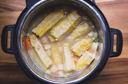 corn on the cob in a pressure cooker