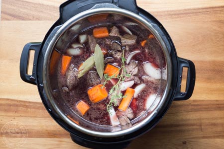 step by step guide to pressure cooker beef bourguignon - step two