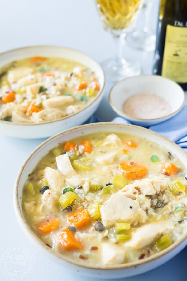 The BEST pressure cooker chicken and Wild Rice soup recipe, it's gluten free, healthy, tasty and unbelievably easy to make in your electric pressure cooker.