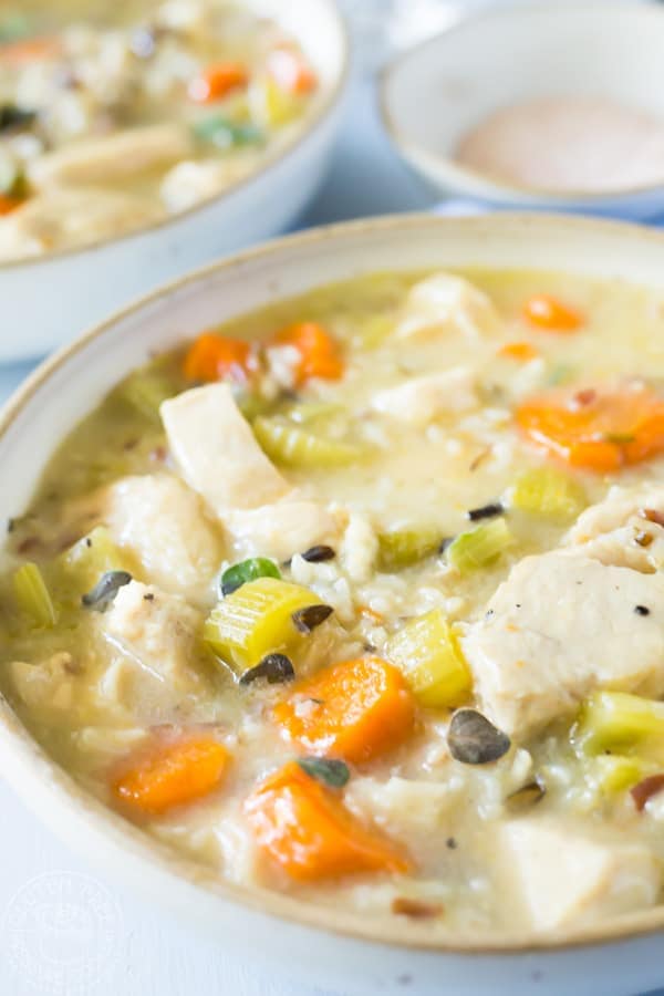 The BEST pressure cooker chicken and Wild Rice soup recipe, it's gluten free, healthy, tasty and unbelievably easy to make in your electric pressure cooker.