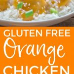 Gluten Free orange Chicken recipe with really easy Paleo Options listed in the post! #glutenfree #glutenfreechicken #orangechicken #glutenfreechinese #glutenfreerecipe #glutenfreetakeout #copycat #pandaexpress