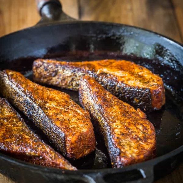 Blackened Salmon with Homemade Blackened Seasoning, an easy low carb, Paleo & Whole30 salmon recipe that you'll love!