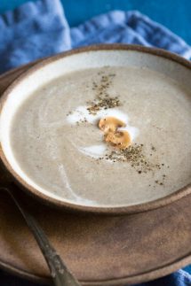 Recipe for Paleo Cream of Mushroom Soup you'll try, you can make it in less than 30 minutes and it's Whole30 too! #paleo #whole30 #paleosoup #whole30soup #glutenfree #paleorecipe #whole30recipe