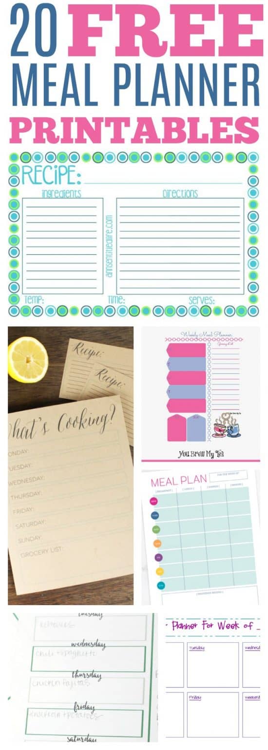 Printable Meal Planners - Riset