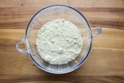 Almond flour in a jug for making paleo pie crust