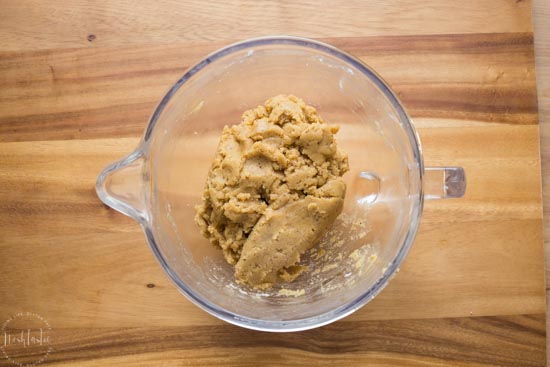raw paleo pie crust dough in a jug