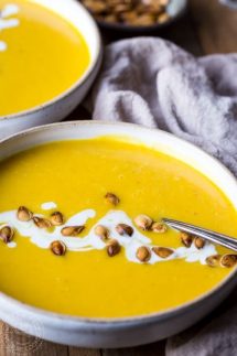 You'll love my pressure cooker pumpkin soup, it's Paleo, Whole30 and has the added benefit or Turmeric, so healthy and delciious! #instantpot #instapot #electricpressurecooker #paleoinstantpot #glutenfreepressurecooker #glutenfreeinstantpot #whole30instantpot #pumpkinrecipe #turmeric
