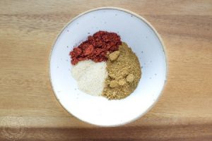 Taco Spices in a small bowl on a table