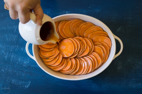 sweet potato casserole on a table